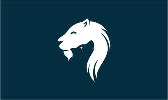 ilustração do logotipo do urso leão e silhueta vetor