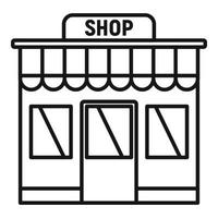 ícone de loja de rua, estilo de estrutura de tópicos vetor