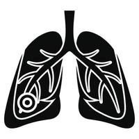ícone de pulmões de pneumonia, estilo simples vetor