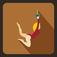 ícone de trapezista feminino, estilo simples vetor