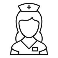 ícone de enfermeira médica, estilo de estrutura de tópicos vetor
