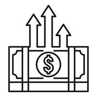 ícone de transferência de dinheiro do pacote de dinheiro, estilo de estrutura de tópicos vetor