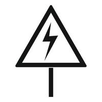 ícone de sinal de choque elétrico, estilo simples vetor