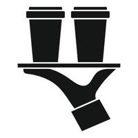 ícone de bandeja de xícara de café de estágio, estilo simples vetor