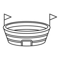 executar o ícone da arena esportiva, estilo de estrutura de tópicos vetor