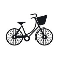 bicicleta com ícone de bagagem, estilo simples vetor