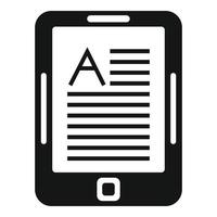 ícone de tablet linguista, estilo simples vetor