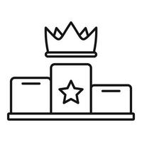 ícone do pódio da coroa, estilo de estrutura de tópicos vetor