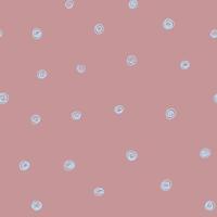 padrão perfeito com manchas azuis abstratas, círculos à mão livre em fundo rosa vetor