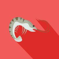 ícone de camarão tigre, estilo simples vetor