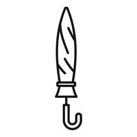 ícone de guarda-chuva retrô fechado, estilo de estrutura de tópicos vetor
