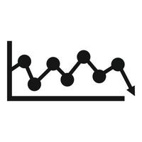 ícone de negócios de regressão, estilo simples vetor