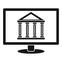 ícone de construção de banco de internet, estilo simples vetor
