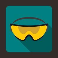 ícone de óculos de segurança amarelo, estilo simples vetor