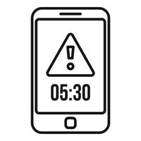 ícone de alarme de telefone de prazo, estilo de estrutura de tópicos vetor