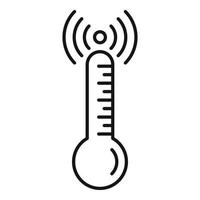 ícone de termômetro inteligente, estilo de estrutura de tópicos vetor
