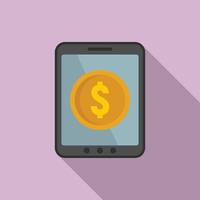 ícone de empréstimo online para tablet, estilo simples vetor