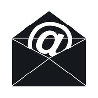 envelope com ícone de sinal de e-mail, estilo simples vetor