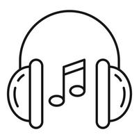 ícone de fones de ouvido de música, estilo de estrutura de tópicos vetor