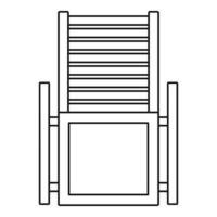 ícone de cadeira de deck de madeira, estilo de estrutura de tópicos vetor