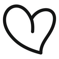 ícone de coração branco, estilo simples. vetor