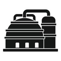 ícone de planta de refinaria de plataforma, estilo simples vetor