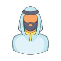 ícone árabe masculino, estilo cartoon vetor
