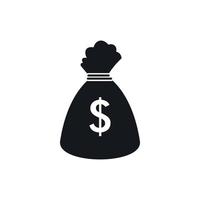 ícone do saco de dinheiro, estilo simples vetor