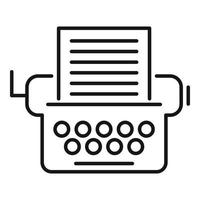 ícone de máquina de escrever contador de histórias, estilo de estrutura de tópicos vetor