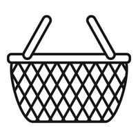 ícone de cesta de vime, estilo de estrutura de tópicos vetor