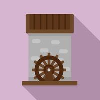ícone do moinho de água de farinha, estilo simples vetor