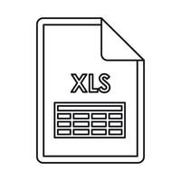 ícone de extensão de arquivo xls, estilo de estrutura de tópicos vetor