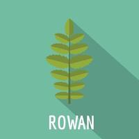 ícone de folha de Rowan, estilo simples vetor