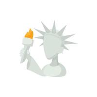 ícone da cabeça da estátua da liberdade em estilo cartoon vetor