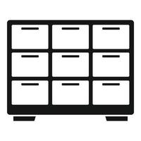 ícone de caixas de banco de armazenamento, estilo simples vetor