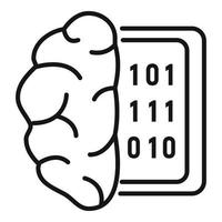 ícone do cérebro de análise de dados, estilo de estrutura de tópicos vetor