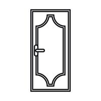 porta de madeira com ícone de vidro, estilo de estrutura de tópicos vetor