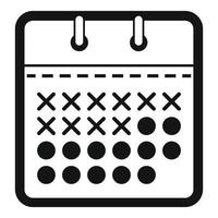 ícone do plano de calendário, estilo preto simples vetor