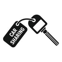 ícone de chave de compartilhamento de carro, estilo simples vetor