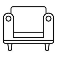 ícone de móveis de poltrona, estilo de estrutura de tópicos vetor