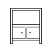 ícone de armazenamento de armário, estilo de estrutura de tópicos vetor
