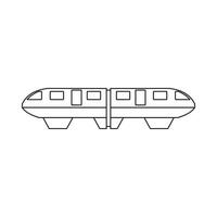 ícone do trem monotrilho, estilo de estrutura de tópicos vetor