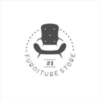 vetor de silhueta de cadeira de logotipo de mobília simples