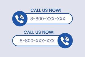 ligue para nós agora modelo de chamada móvel azul com vetor de número de assinante