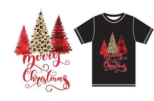 camiseta de feliz natal, camiseta de árvore de natal, presente de natal de camisa de feriado. vetor