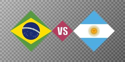 conceito de bandeira brasil vs argentina. ilustração vetorial. vetor