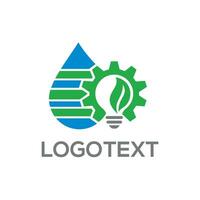 design de ilustração de logotipo ambiental de tecnologia ecológica vetor