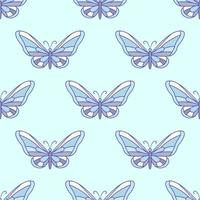 padrão de repetição de vetor de borboleta azul