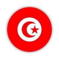 bandeira redonda da Tunísia. ilustração vetorial. vetor