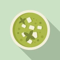 ícone de sopa verde de comida grécia, estilo simples vetor
